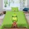 SAYOBO Grinch Bettwäschegarnitur 3D Gedruckter Animation Bettbezug Set Mädchen Junge Kinder Bettwäsche Weich Microfaser Reissverschluss Und Kissenbezüge 2 Teilig Single（135x200cm）