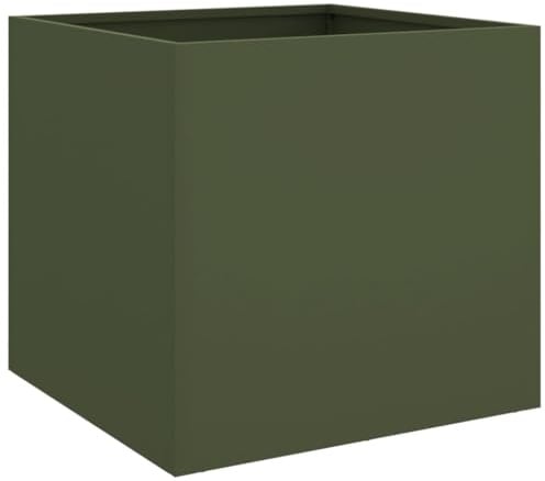 vidaXL Pflanzkübel Olivgrün 42x40x39 cm Stahl