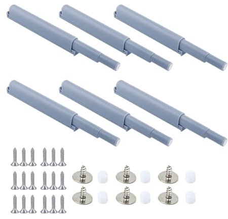 UtySty 6 Pack Magnetic Push Latch Push to Open Touch Latches Door Latch Catches with Mount Hardware for Kitchen Pantry Cabinet Drawer Closet Floor Cabinets Cupboard Sideboard Furniture Hidden Pulls