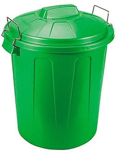 AC - Cubo de basura de plástico con asas metálicas - Contenedor de residuos - Papelera, reciclaje, industrial, hogar - Fabricado en España - 7 Litros - Color Surtido