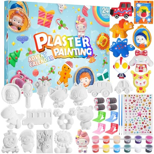 Adventskalender Kinder 2025 – Malset Weihnachtskalender, Bastelset Weihnachten 24 Tage Countdown Kalender für Kreative DIY Malerei, Weihnachten Geschenk für Mädchen und Jungen