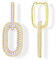 MILACOLATO Gold Doppel-Oval Creolen für Damen - Hypoallergene Link-Ohrringe Mit Geometrischem Anhänger - 14 Karat Gold Huggie Ohrringe - Minimalistische Kreolen