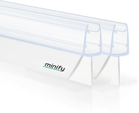 minify Duschdichtung für Glastüren (5-8mm) – Dichtung Dusche Glastür Transparentes U-Profil mit Milchglas-Dichtlippen in verschiedenen Längen erhältlich [ 2 x 80CM ]