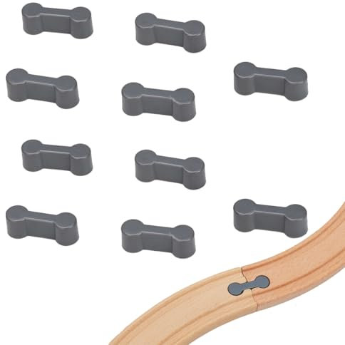 Visxcnu 10pcs Holzschienen Adapter Verbinder,holzeisenbahn Zubehör Wiederverwendbare,Universal Holzeisenbahn Adapter Set,Gleisverbinder Robustheit,Holzbahnverbinder für Geburtstagsfeier