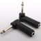 RUNCCI-YUN 2 Piezas Adaptador Mono ángulo Recto 6,35 mm TS 1/4,Macho 6,35 mm a Hembra 6,35 mm en ángulo Recto, Conector ángulo Recto Audio 6,35 mm para Amplificador de Altavoz y Guitarra
