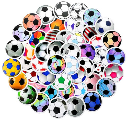 116 Stück Fußball Aufkleber, Wasserfeste Fussball Sticker Selbstklebende Sport Aufkleber Fußball Sticker Bunte Wasserflaschen Fußball Aufkleber Kinder Aufkleber Fußball für Scrapbook Gepäck Notizbuch