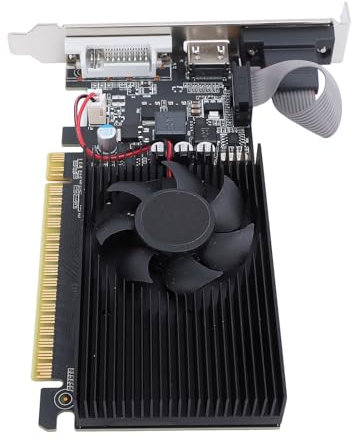 XUMIUZIY GT 730 Graphics Card, 2GB 64bit DDR3 PC Graphics Card Computer Low -Profile GPU, HDMI DVI VGA, PCI Express 2.0 X16 2K -Unterstützung, Einzellüftergrafikkarte Zum Arbeiten