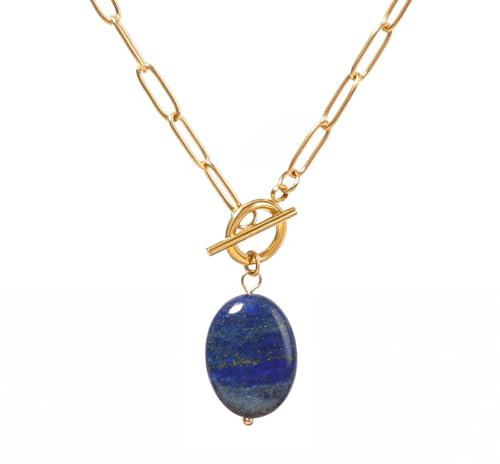 TaYolnFaSo Or clip commutateur collier pendentif pour femmes pierre précieuse naturelle perle cubique zircone chaîne bijoux cadeau pour femmes
