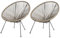 2 x Design Sessel CAPANA - Acapulco Sessel für Garten und Terrasse - Gartensessel Design - Gartenstuhl für Innen und Außen - Retro-Gartenstühle - Gartensessel Retro Design Größe 2 x, Farbe Taupe