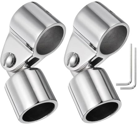 Boat Top Mounting Hardware - Swivel Jaw Glider, 2 Pieces Stainless Steel Awning Attachment Set, Rust Protection for Support Rods, Awning Brackets, Side Guide Rails