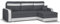 SENTO TRADE Ecksofa mit Schlaffunktion, Bettkasten, L-Form Eckcouch, Schlafsofa, inkl. Hocker, Bonellfederkern, CONDI (grau-weiß)
