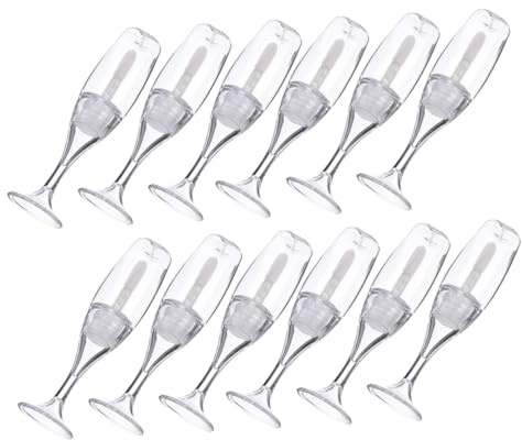 ARTSEWPLY 12pcs Lipstick Tube Lip Gloss Balm Tube Lipstick Bottle Lip Gloss Container Mini Wine Glass for Girls and Tint Use