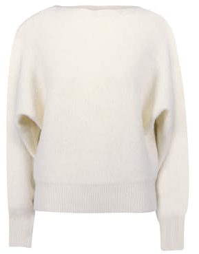 zero Damen Strickpullover mit U-Boot Ausschnitt 34, Eggnog