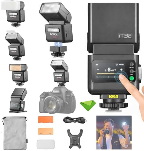 Godox IT32 TTL Camera Flash+X5N Trigger for Nikon Z8,Z6,Z7II,ZFC,Z9,D850 | D800, D750, D700, D610, D500, D200, D300S, D5, D4, D810, D780, D5300,D5200,D5100,D5000,D3300,etc Magnetic Hotshoe&Trigger2in1