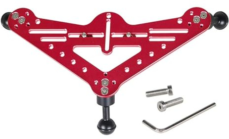 Kompatibel mit GoPro Hero 11/10/9, DSLR – Dreieckige Gimbal-Halterung, wasserdicht, for Tauchstative, Unterwasser-Stativhalterung(Red Tray)