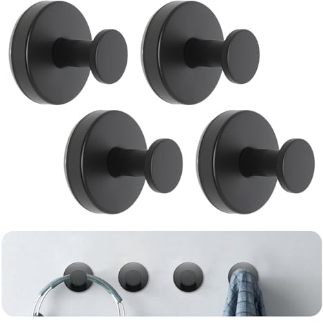 4 Pcs Heavy Duty Suction Cup Hooks, Wreath Hanger for Front Door & Window, | No Drill Bathroom Upgrades, Stainless Waterproof Door Hooks for Christmas Shower Kitchen Glass (Holds up to 22LBS)