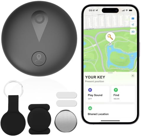 GPS Tracker for Vehicles, Mini Air Car Tracker Tag With Magnet Global Coverage Hidden Locator Device No Monthly Fee or Subscription No SIM Card Require (Works with iOS Only)