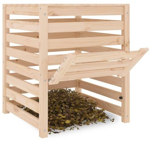 Composteur en Bois, Composteur de Jardin Bac à Compost 63,5x63,5x77,5 cm Bois Massif de pin