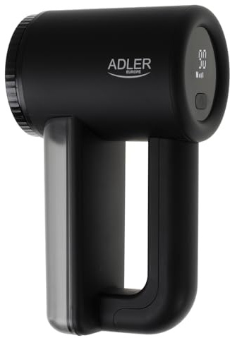 Adler AD 9617 Fusselrasierer für Kleidung mit LCD-Display, USB-aufladbar, 3 Geschwindigkeitsstufen, 2000 mAh, großer Scherkopf 65 mm, Fusselrasierer für Pullover und Möbel, schwarz