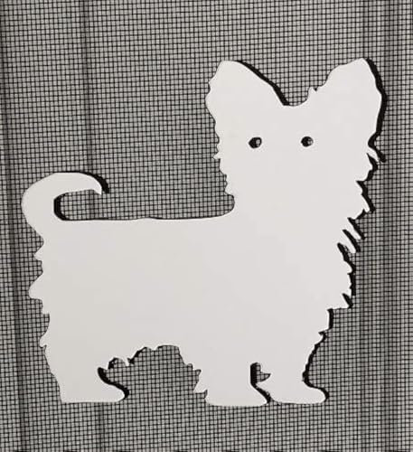 DCentral Yorkshire TerrierYorkie Screen Magnet: Double-Sided Decor; for Non-Retractable Screens, Multipurpose, Helps to Stop Walking into Screens, Covers Small tears in Screens. Size 5 x 5.