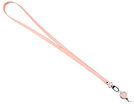 AKOAK 1 Packung kreatives PU-Abzeichen Lanyard Arbeitserlaubnis Student ID Lanyard Bus Karte Teleskop-Schlüsselband (rosa)