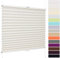 etusimo Plissee nach Maß | viele Größen und Farben | Montage Glasleiste | Stoff Blickdicht Lichtdurchlässig | Tür Fenster Rollo Faltrollo Faltstore (Breite 20-50 cm x Höhe 150,1-200 cm, Creme)
