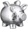 Casablanca Sparschwein Silvy Keramik Breite 15,5 cm Silber, Tischdeko, Geschenk