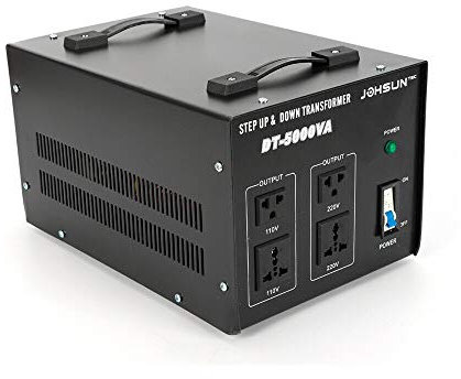 Transformador de 5000 W, 220 V a 110 V, color negro