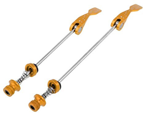 Inzopo Ein Paar ultraleichte Titan-Schnellspanner-Achsen-Fahrradspieße für Rennräder, Mountainbikes, Fahrrad-Spieße für Rennräder, langlebig, Goldfarben