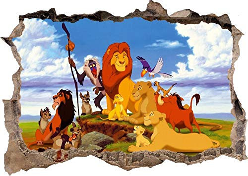 Wandtattoo König der Löwen Simba Dschungel 3d zerschlagen Wandaufkleber Poster Vinyl Kunst