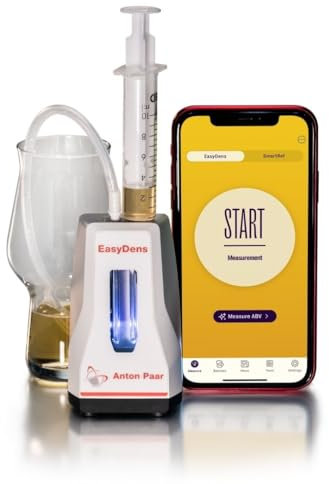 EasyDens by Anton Paar - Hidrómetro inteligente - Densímetro digital - Contenido de extracto, azúcar y alcohol - Plato, Gravedad Específica (SG), Babo, Baumé, Brix, g/L, KMW, Oechsle, ABV, Proof