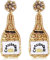 Beaded Champagne Bottle Earrings for Women Handmade Bead Champagne Drop Dangle Earring Statement Earring Studs for Birthday Holiday Parties Gifts, Plastic, crystal,