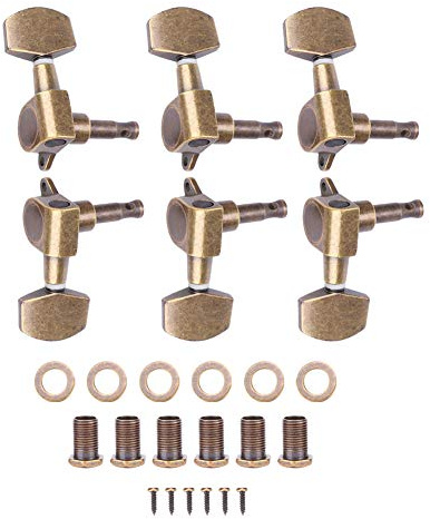 Tomotato 6 Stück Gitarren Stimmwirbel 3 Links 3 Rechts Mechaniken Akustikgitarre Knöpfe, Gitarren Saiten Stimmgerät für Folk Akustische Gitarre E-Gitarre Teile