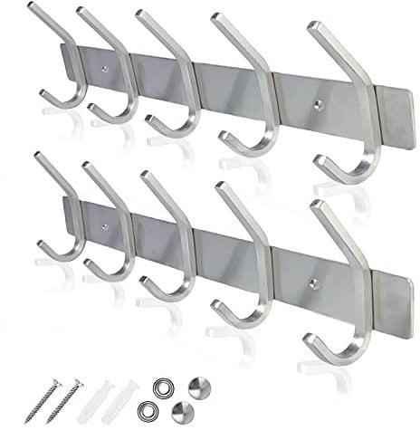 GlazieVault Kleiderhaken wand - Garderobenleiste Edelstahl (2 Stuck), Garderobenhaken Schwere, Garderobe Wandhaken, Wandgarderobe, Hakenleiste