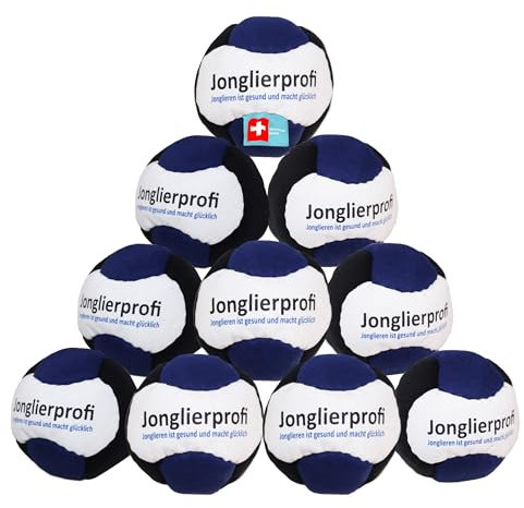 Jonglierprofi 10er Set Footbags 10 robuste Footbag-Jonglierbälle mit Granulatfüllung