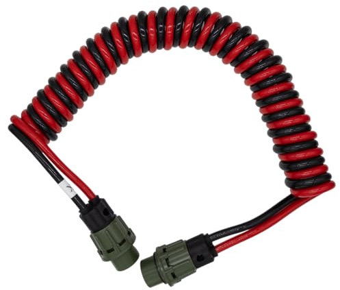 Generisch 2 polig NATO Wendel Elektrowendel 35mm² 4000mm 4m NATO Kabel mit Stecker 12V/24V
