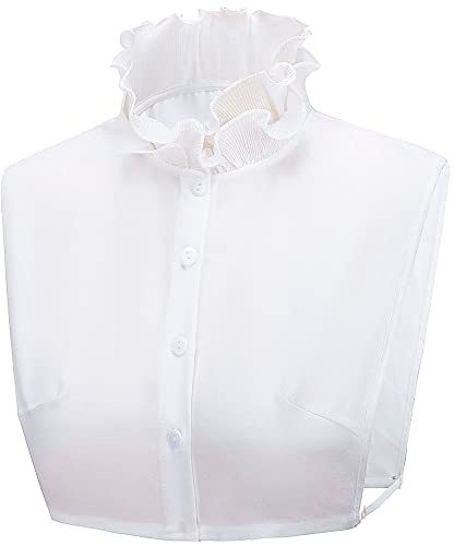 LoudSung Fake Collar Detachable Half Shirt Blouse False Collar Sweet Bow Tie Elegant for Women Girls