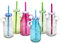 Lote de 15 Botellas con Asa Luke de Cristal con Pajita en Colores Surtidos. Vajillas y Complementos. Regalos Originales para Niños y Niñas. Detalles para Comuniones, Cumpleaños, Bautizos y Bodas.