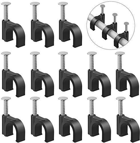 Clip per cavi Chiodo in clip per cavi 100 pezzi 10 mm Clip per cavi Pinze per cavi coassiali Clip per cavi per altoparlanti Clip per cavi Ethernet Nero RG6 RG59 CAT6 RJ45 Clip per cavi