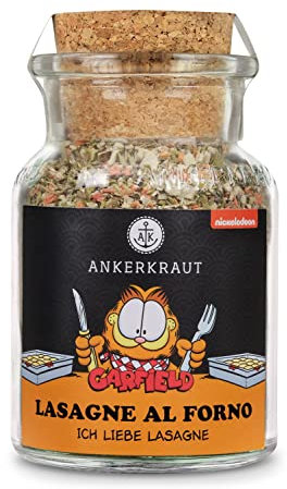 Ankerkraut Lasagne al Forno Gewürz, 115g im Korkenglas, Garfield Edition, Premium Qualität