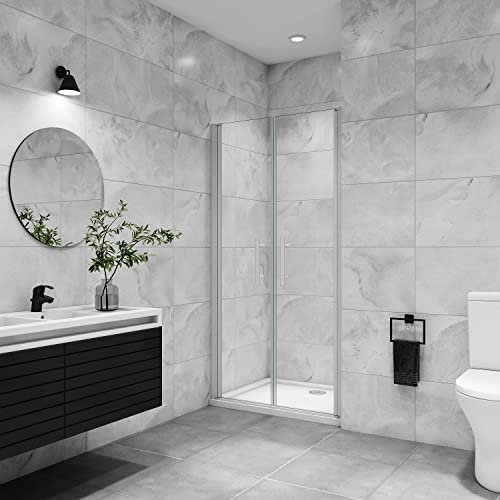 AICA porte de douche battante 120x180cm profilé blanc en 5mm verre anticalcaire porte de douche Hauteur 180cm Installation en niche