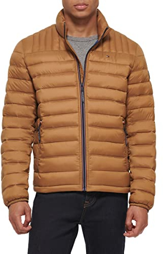 Tommy Hilfiger mens Ultra Loft Lightweight Packable Puffer Jacket (Standard and Big & Tall), Nuthatch, XXL