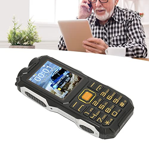 Cell Phones, 2G Dual SIM Big Button Unlocked Cell Phone for Seniors Elderly, 16800mAh Retro Cordless Phone with Powerful Speakers, Support for Browser, Radio, Camera, Game, E Book, Flashlight(Black)