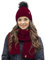 VIVISENCE Trendige Damen Winter Bommelmütze Mit Weichem Vlies-Innenfutter Aus Wärmendem Garn Antistatische Eigenschaften Perfekte Passform Für Kalte Wintertage Modisches Design, Weinrot,Einheitsgröße