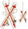SPRINGOS Weihnachtsbaum Anhänger Retro Weihnachtsschmuck Miniatur-Skier Behang Ski mit Stöcken Glöckchen 14 cm