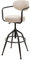 Mendler Barhocker HWC-H10f, Barstuhl Tresenhocker Drehhocker, h�henverstellbar Industrial Wildleder-Optik - Vintage beige