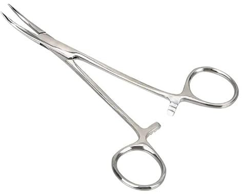 Best Mosquito Hemostat Pinze 12,5 cm di bloccaggio in acciaio inossidabile per cani gatti forbici per animali domestici e orecchie morsetto per capelli forbici da pesca strumenti (curvo)