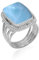 Veracity Jewelry 925 Sterling Silver Gemstone Statement Rings – Gift For Birthday Wedding Anniversary Mother's Day Ring – Vintage Boho Style Handmade Gifts (Larimar)