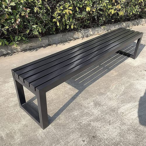 WYZCHDM Gartenbank Holzbank Gartenbank Ohne Lehne Gartenbank Wetterfest Balkonbank Terrassenbank, Massivholz+Metall, Robust Stabil Langlebig Gartenmöbel, for Terrasse Park Rasen Hof F 100 * 40 * 45CM