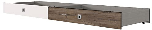 Lomadox Jugendzimmer, Teenagerzimmer, Bettschubkasten, Bettschubladen, Strauraumfläche 2-teilig in weiß mit Eiche Nb., B/H/T: ca. 100/16/60 cm